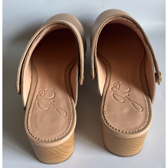 J. Crew Convertible Leather Studded Clogs in  luxury Camel Bone Size 6.5 ~ New - Picture 5 of 8